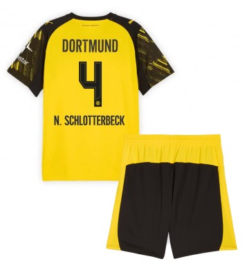 Borussia Dortmund Nico Schlotterbeck #4 Hemmakläder Barn 2025-26 Kortärmad (+ Korta byxor)